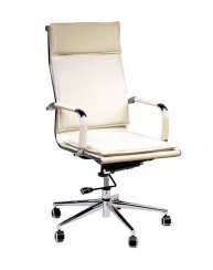Otočná kancelářská židle TALLIN — ekokůže, krémová