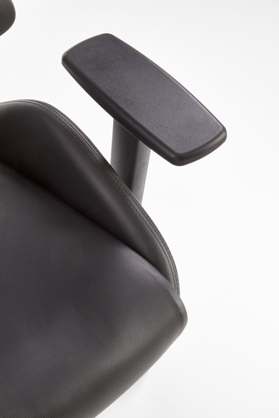 Kancelárska ergonomická stolička HASEL — ekokoža/sieť, čierna