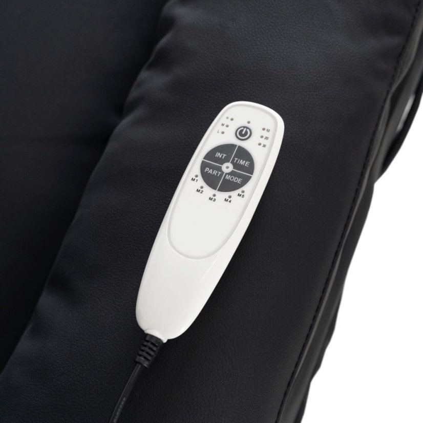 Masážne kreslo BRUCE – Luxusná rozkladacia čierna ekokoža