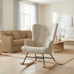 Hojdacie kreslo YAO – béžová, látka, ergonomický dizajn Autronic