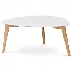 Konferenční stolek MEGBY — bambus, přírodní / bílá