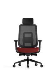 Kancelářská ergonomická židle K42  SP – síť/ čalouněná, červená