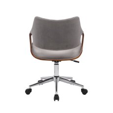 Designová kancelářská židle COLT - samet, ořech, šedá