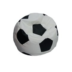 Sedací vak LOPTA— PU koža, biela/čierna