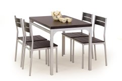 Jídelní set MALCOLM 1 + 4 – kov, wenge Halmar