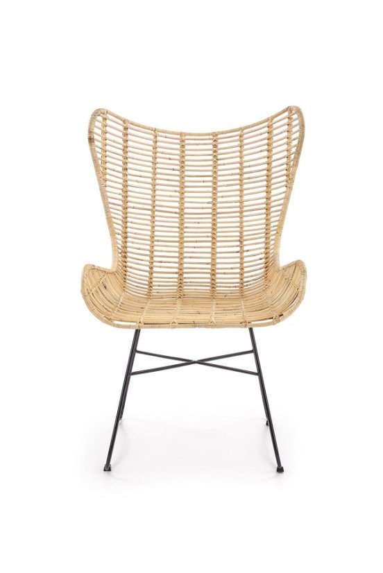 Zahradní židle INDIANA – ratan, ocel, černá Halmar