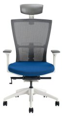 Kancelářské křeslo na kolečkách MERENS WHITE SP – s područkami a opěrkou hlavy