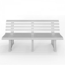 Zahradní lavice MUSKA — plast, bílá, nosnost 240 kg Bibl