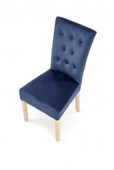 Jedálenská čalúnená stolička VERMONT - masív, látka, modrá