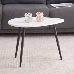 Konferenční stolek TURIN — MDF, kov, bílá Autronic