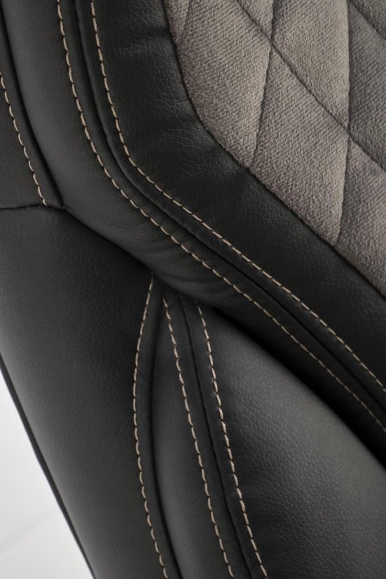 Kancelárske kreslo GANDALF — ekokoža, čierna / šedá