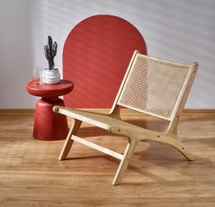 Zahradní židle FODEN II — masiv, přírodní ratan Halmar