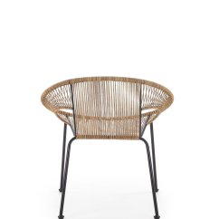 Zahradní židle BARI – umělý ratan, ocel, černá / hnědá Halmar