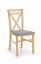 Drevená jedálenská stolička DARIUSZ – masív, látka, viac farieb - Varianty DARIUSZ: Medový dub / Sivá