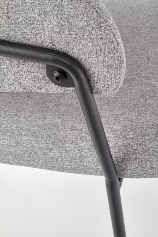 Jedálenské kresielko SUND — látka, sivá