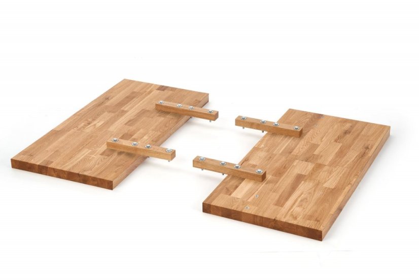 Jídelní rozkládací stůl XAVIER –? 160x90x76 (+90), dub, černý Halmar