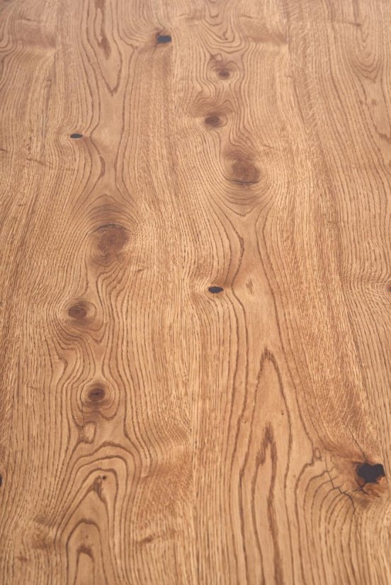 Jídelní rozkládací stůl PEREZ –? 160x90x76 (+90), dub/kov, černý Halmar