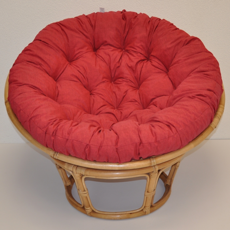 Relaxačný papasan DEMETRIA — ⌀100 cm, ratan, látka, medová / viac farieb