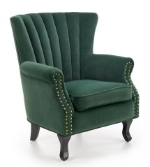 Relaxačné kreslo ušiak TITAN — masív buk, látka, zelená