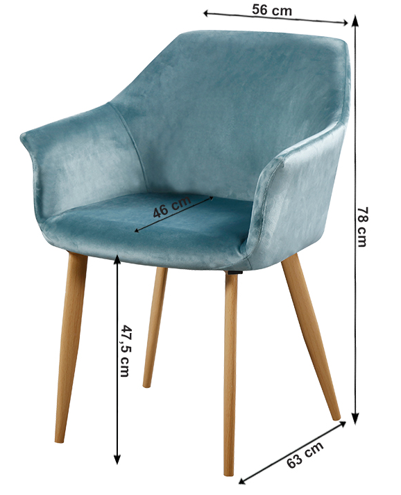 Designové jídelní křesílko ODOVEL — látka, kov/buk, více barev - Barevné provedení křesla ODOVEL: Mentolová/bukové nohy
