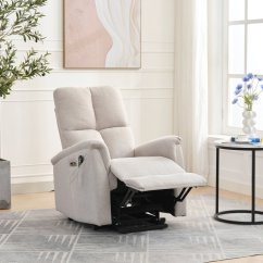 Luxusní krémové polohovací masážní křeslo THERMIO s výhřevem a USB