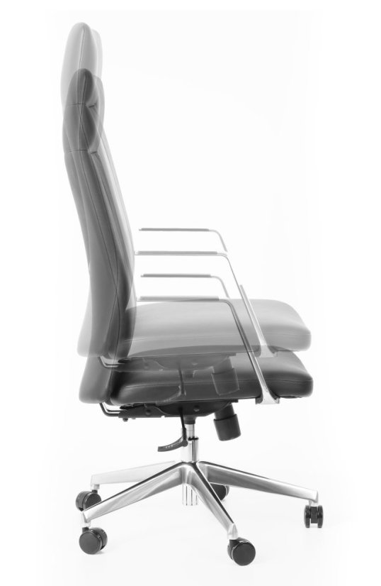 Kancelárske otočné kreslo MAART - koža, čierna