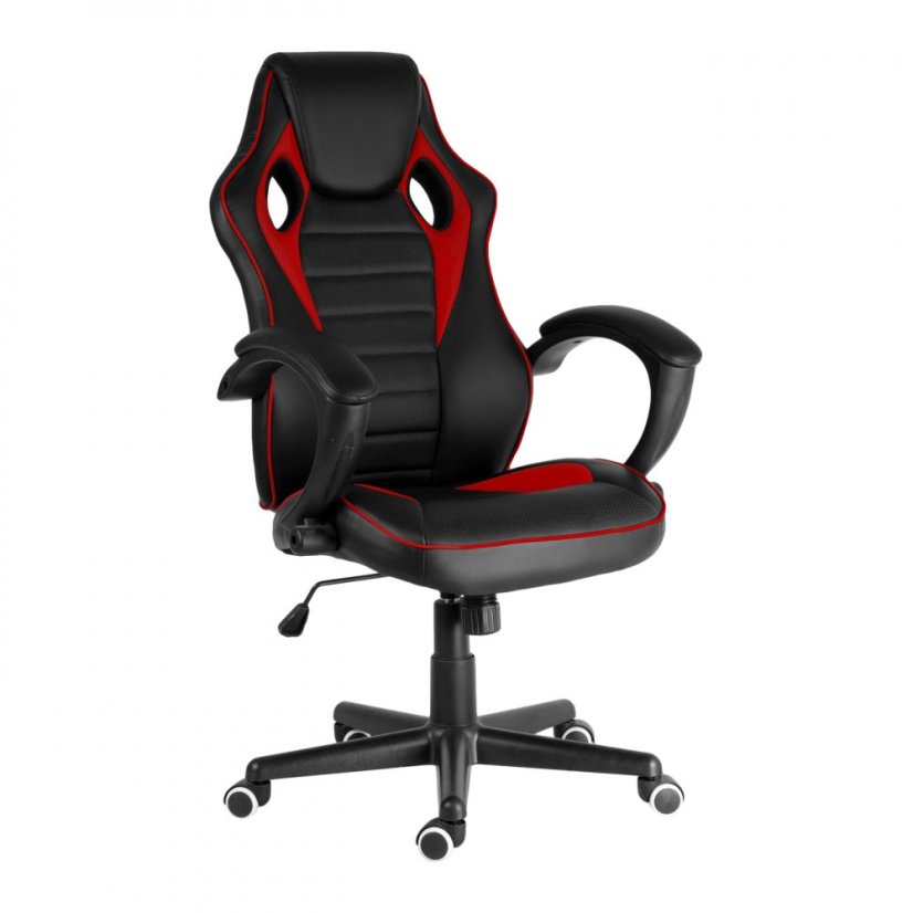 Herní křeslo FIGHTER – látka, černá/červená