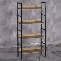 Regál ESTILO II — čierna / dekor dub