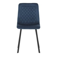 Elegantná jedálenská stolička NOX – modrý zamat, čierny kov Autronic