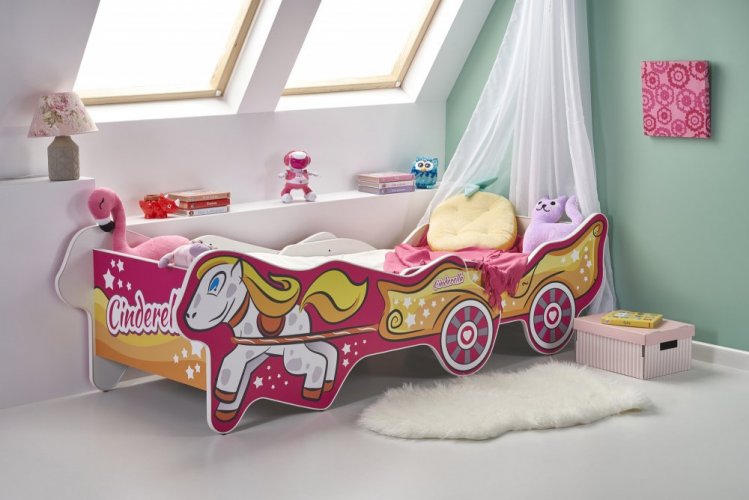 Dětská postel CINDERELLA  – nastavitelná délka 165x205 cm, včetně matrace