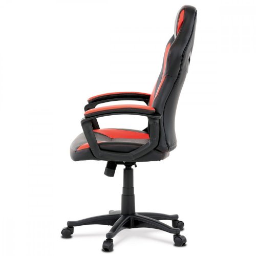 Herní židle STRANGE –⁠ ekokůže, červená/černá