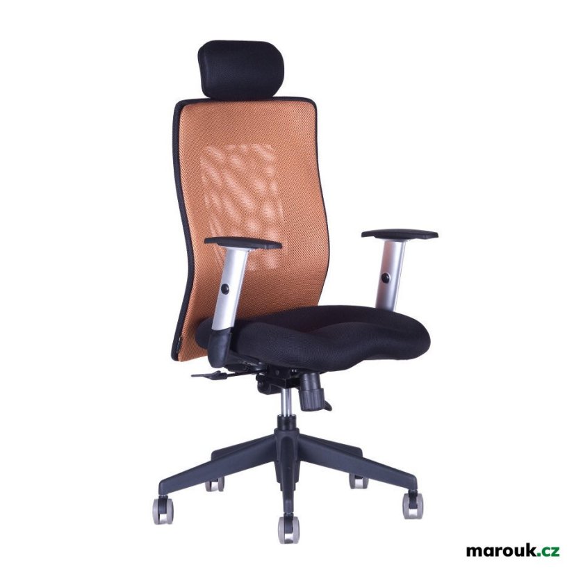 Kancelárska stolička na kolieskach CALYPSO XL SP4 – s podrúčkami a podhlavníkom - Čalúnenie Calypso: Antracit 1211