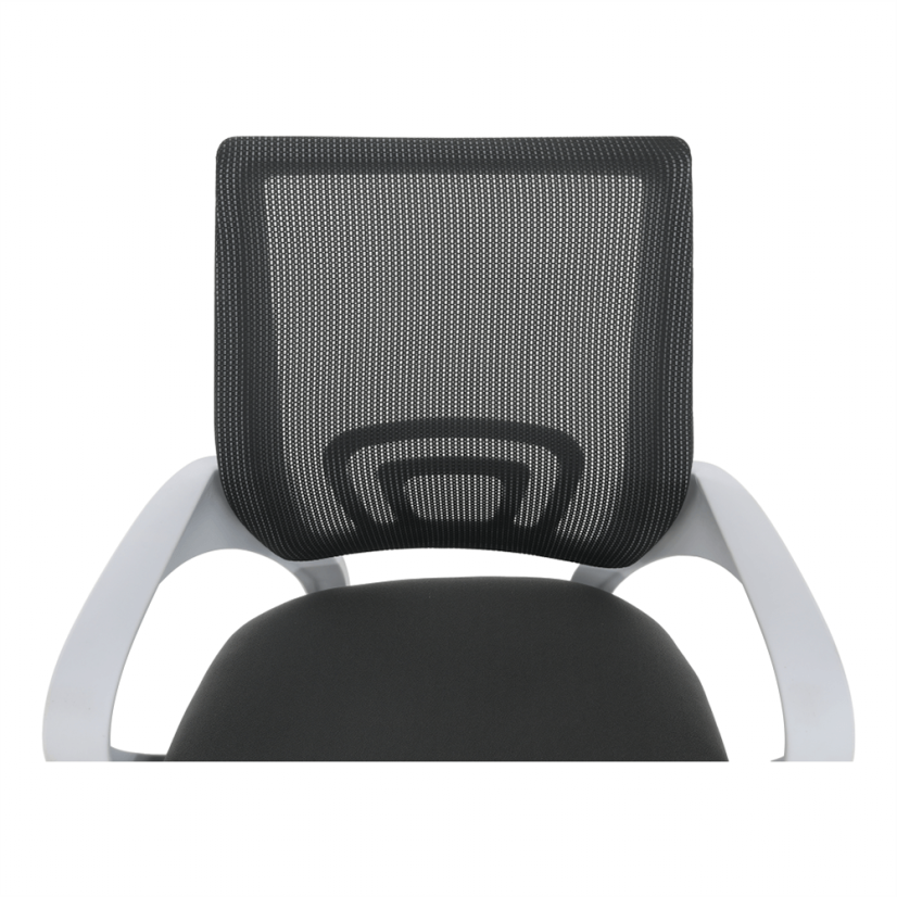Konferenčná stolička SANAZ — kov, plast, sieť, biela / sivá