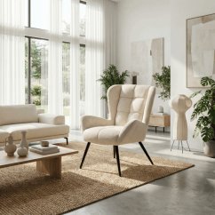 Elegantní béžové křeslo ušák HUG – Autronic