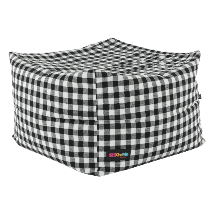 Sedacia vrece KRETON — 60×60×40, čierna / biela