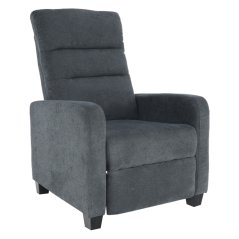 Polohovací relaxační křeslo TURNER — látka, šedá Kondela