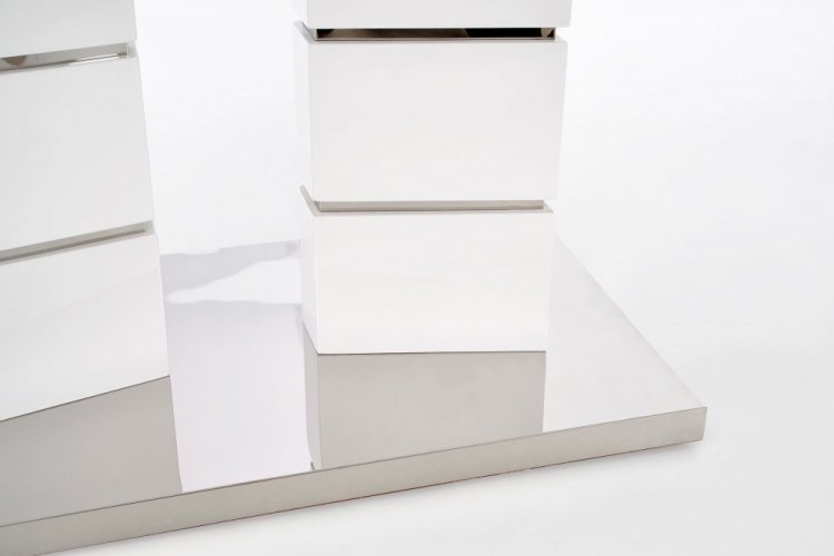 Jídelní rozkládací stůl LORD –⁠ 160x90x75 (+40), kov, bílý
