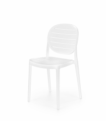 Jedálenská stolička SABO — plast, biela
