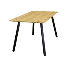 Jídelní stůl BERGEN — 140 x 80 x 75 cm, dub votan, kov IDEA nábytek