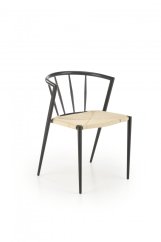 Jídelní židle LUCENTA — kov, provaz, černá Halmar