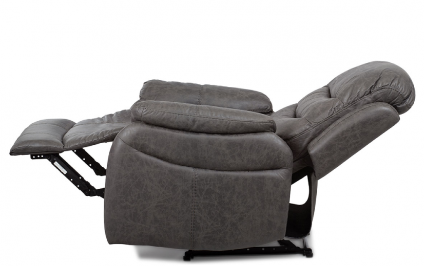 TV polohovatelné křeslo ROGIL - látka, šedá, nosnost 130 kg