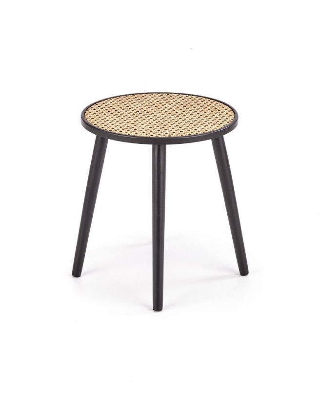 Konferenčný stolík JAKARTA –⁠ kov/drevo, čierna/ratan