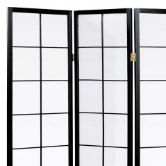 Elegantný 4-dielny paraván PARVIO z masívneho smrekového dreva s čiernym lakom Autronic