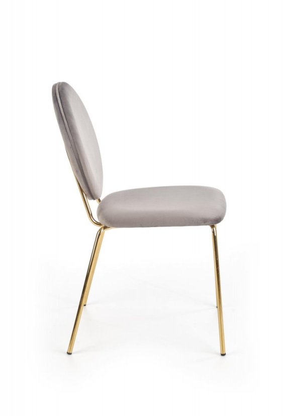 Jedálenská stolička HARLE – zamat, sivá