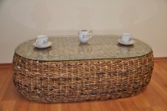 Konferenční stolek SANDAI — ratan, banánový list, přírodní Axin trading