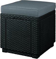 Zahradní box s poduškou — umělý ratan, více barev