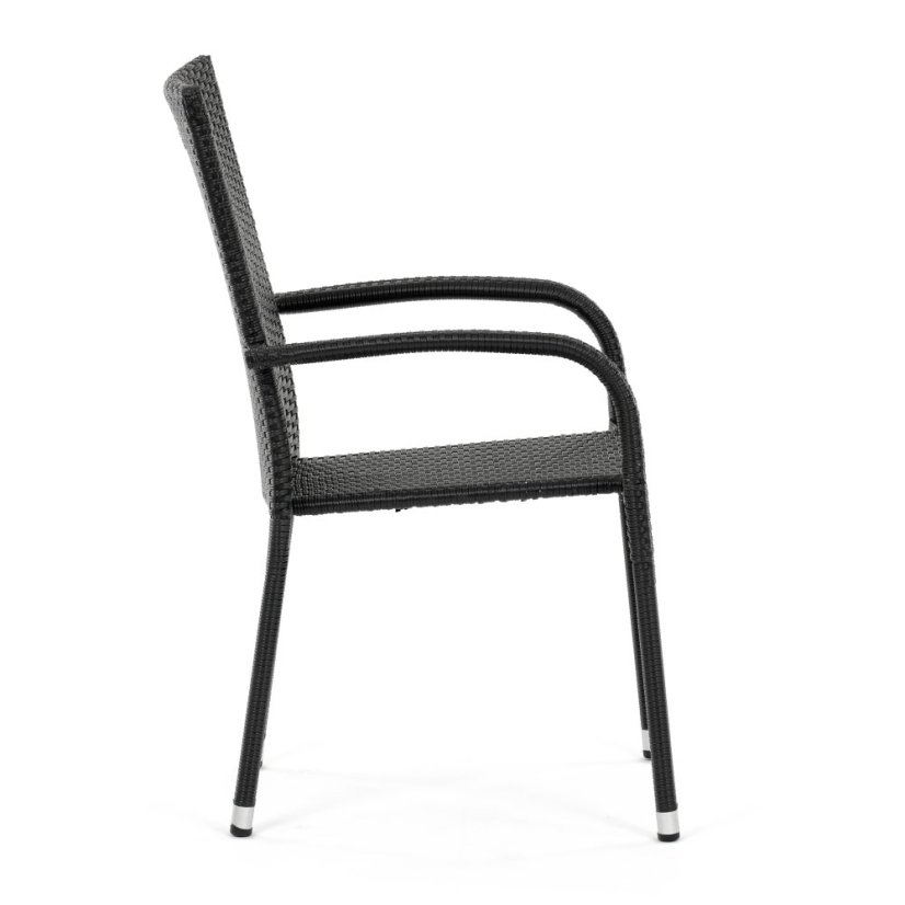 Zahradní židle RATTANOX – kov, polyratan, černá Autronic