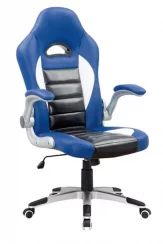 Herní židle GRENO — ekokůže, modrá