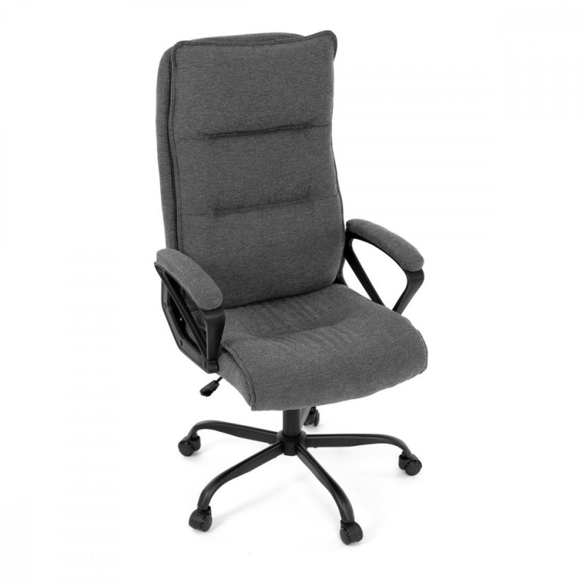 Kancelárske kreslo EZRA — kov, látka, sivá
