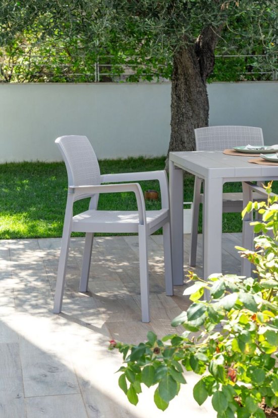 ALBA plastové křeslo - šedá